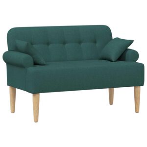 vidaXL Zweisitzer mit Knopfheftung Dunkelgr&uuml;n 120 x 65 x 79 cm Stoff