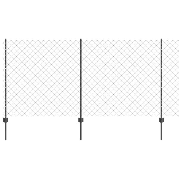 vidaXL Zaun mit Pfosten Grau 1,2 x 10 m Stahl und PVC