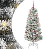 vidaXL K&uuml;nstlicher klappbarer Weihnachtsbaum Gr&uuml;n und Wei&szlig; 150 cm