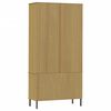 vidaXL B&uuml;cherschrank OSLO Metallbeine Braun 85x35x172,5 cm Massivholz
