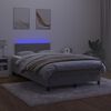 vidaXL Boxspringbett mit Matratze & LED Hellgrau 120x200 cm Samt