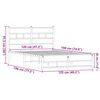 vidaXL Metallbett ohne Matratze Eichen-Optik 120x190 cm