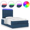 vidaXL Ottoman-Bett mit Matratze & LEDs Blau 120x190 cm Stoff