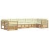 vidaXL Outdoor-Sofagarnitur 7 stk. Wei&szlig; und Creme Polyester