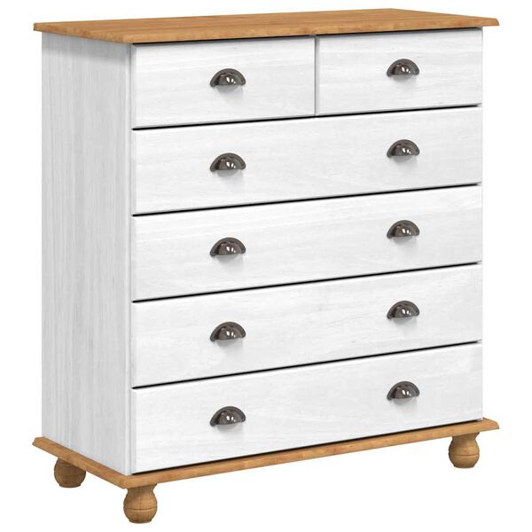 vidaXL Schubladenkommode mit Schubladen ASKIM Weiß 91 x 40 x 95.5 cm