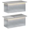 vidaXL Garten-Pflanzk&uuml;bel mit LED 2 stk. Silber 30 &times; 60 &times; 30 cm