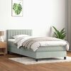 vidaXL Boxspringbett mit Matratze Hellgrau 80x220 cm Samt