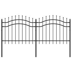 vidaXL Gartenzaun mit Speerspitze Schwarz 239 x 100 cm Pulverbeschichteter Stahl
