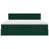 vidaXL Ottoman-Bett mit Matratze & LEDs Dunkelgrün 180x200 cm Samt