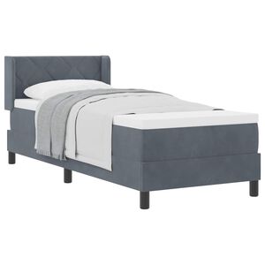 vidaXL Boxspringbett mit Kopfteil Dunkelgrau 200 x 80 cm Samt