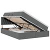 vidaXL LED-Speicherbett mit Matratze Dunkelgrau 140 x 200 cm Stoff