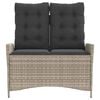 vidaXL Gartenbank Verstellbar mit Kissen Hellgrau Poly Rattan