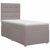 vidaXL Boxspringbett mit Matratze mit Kopfteil Taupe 90 x 200 cm Stoff