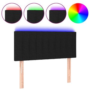 vidaXL LED Kopfteil Schwarz 80x5x78/88 cm Stoff