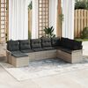 vidaXL Garten-Sofa-Set mit Kissen 8 pcs Hellgrau Poly Rattan