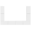 vidaXL TV-Schrankset 8 pcs Wei&szlig; Holzwerkstoff