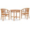 vidaXL 3-tlg. Garten-Essgruppe Teak Massivholz