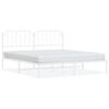 vidaXL Bettgestell mit Kopfteil Metall Wei&szlig; 183x213 cm