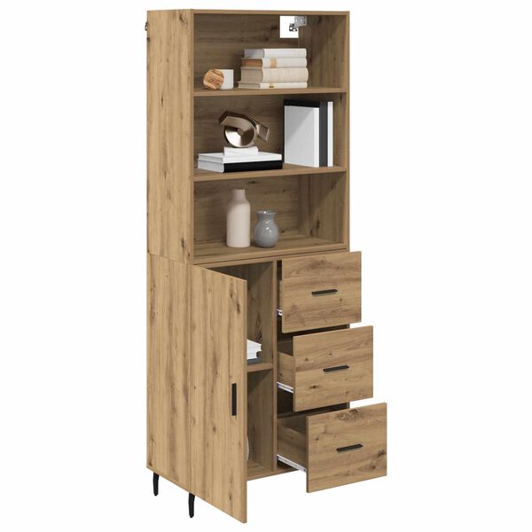 vidaXL Highboard mit Schubladen Artisan-Eiche 69,5 x 34 x 180 cm