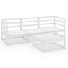 vidaXL 4-tlg. Garten-Lounge-Set Wei&szlig; Massivholz Kiefer