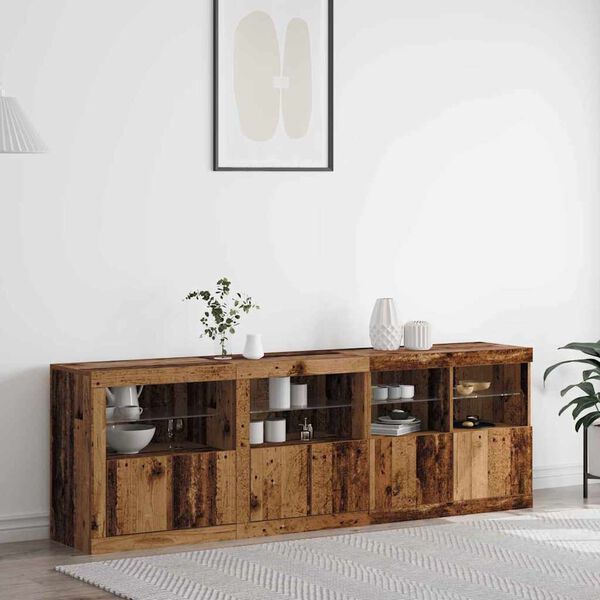 vidaXL Sideboard Altholz 202 x 37 x 67 cm Holzwerkstoff