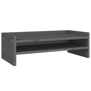 vidaXL Monitorst&auml;nder Grau 50x24x16 cm Massivholz Kiefer