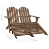 vidaXL Adirondack-Gartenbank 2-Sitzer mit Fu&szlig;teil Tannenholz Braun