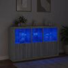 vidaXL Sideboard mit LED-Leuchten Grau Sonoma 162x37x100 cm