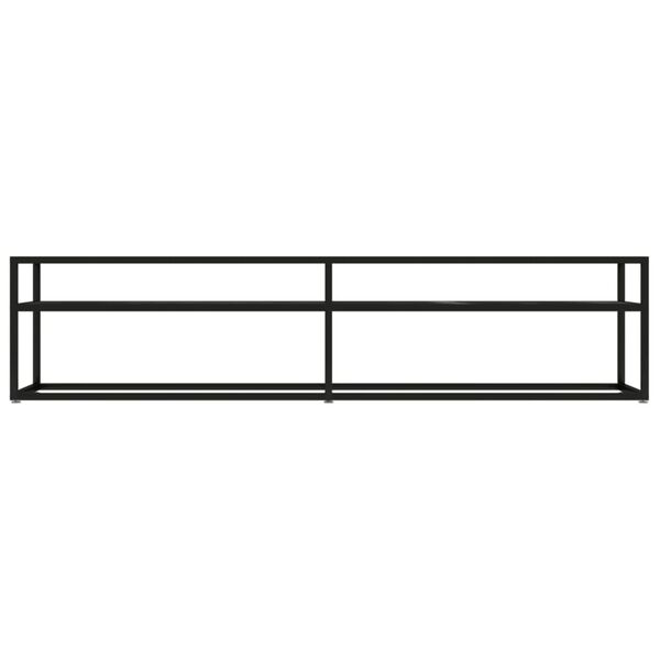 vidaXL TV-Schrank Schwarz Marmor-Optik 180x40x40,5 cm Hartglas