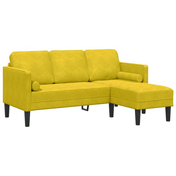 vidaXL Sofa Set mit Kissen 2 pcs Gelb Polyester