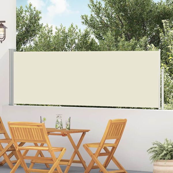 vidaXL Ausziehbare Seitenmarkise 100&times;500 cm Creme