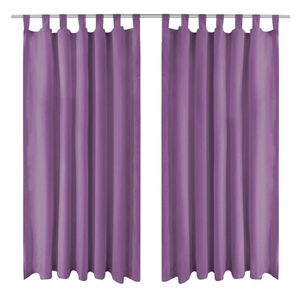 vidaXL Vorh&auml;nge Mikro-Satin 2 Stk. mit Schlaufen 140&times;225 cm Lila