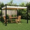 vidaXL Gartenpavillon mit Ausziehbarem Dach Creme 3x3 m Stahl