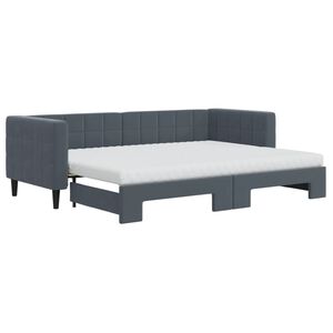 vidaXL Tagesbett Ausziehbar mit Matratzen Dunkelgrau 80x200 cm Samt