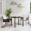 vidaXL Garten Essgruppe 3 pcs Braun und Schwarz PE-Rattan