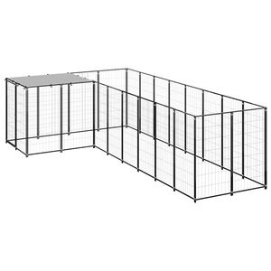 vidaXL Hundezwinger Schwarz 6,05 m&sup2; Stahl