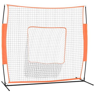 vidaXL Baseball-Netz Tragbar Rot Schwarz 219x107x212cm Stahl Polyester