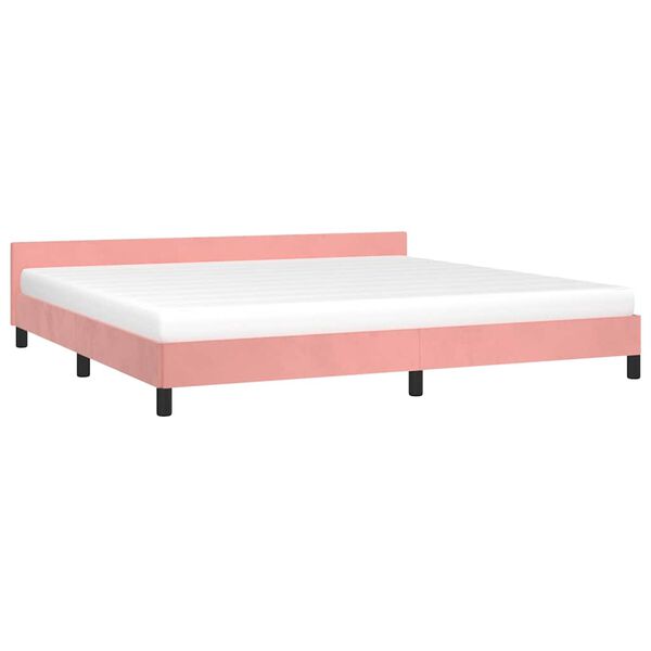 vidaXL Bettgestell mit Kopfteil ohne Matratze Rosa 200x200 cm Samt