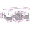 vidaXL Garten-Sofa-Set mit Kissen 9 pcs Schwarz