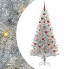 vidaXL Weihnachtsbaum mit 150 LEDs mit St&auml;nder Silber 150 cm PET