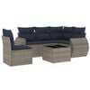 vidaXL 6-teiliges Gartensofa-Set mit Kissen, grau, Polyrattan