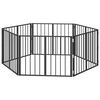 vidaXL Hundetor 6 pcs Schwarz 80 x 60 cm Verzinkter Stahl
