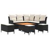 vidaXL M&ouml;belsets 7 stk. Schwarz und Creme PE-Rattan