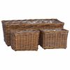 vidaXL Blumentopfkorb mit Speicher 3 pcs Braun Kubu Rattan