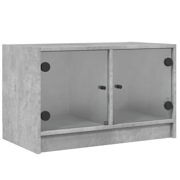 vidaXL TV-Schrank mit Glastüren Betongrau 68x37x42 cm