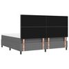 vidaXL LED Boxspringbett Hellgrau und Wei&szlig; 200 x 200 cm Cordstoff