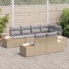 vidaXL Gartensofa-set mit Kissen 7 pcs Beige und Hellgrau Polyrattan