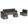 vidaXL 9-tlg. Garten-Sofagarnitur mit Kissen Grau Poly Rattan