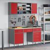 vidaXL Werkbank mit Schubladen 8 pcs Rot Ingenieure Holz und Stahl