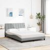 vidaXL Bett mit Matratze "Hanko" Hellgrau 120x200 cm Stoff